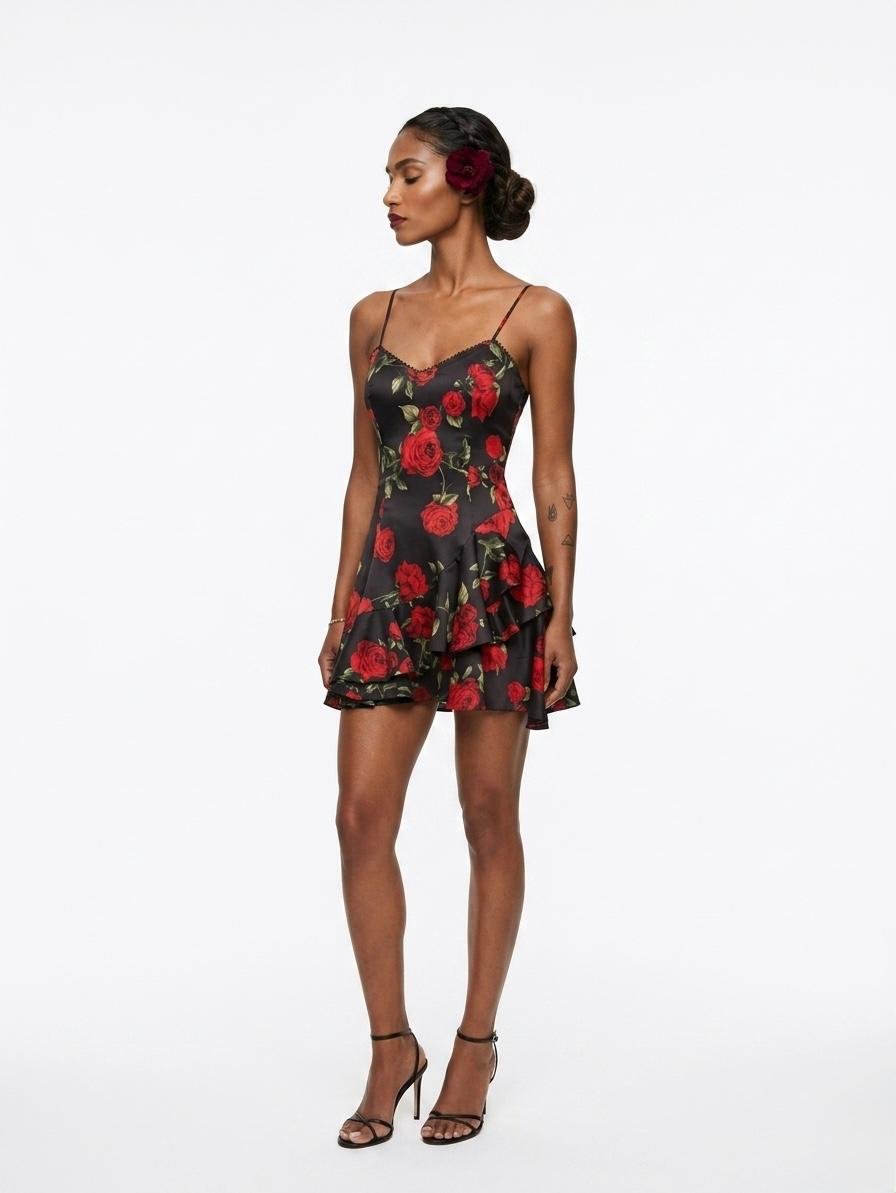 Rose Noir Silk Dress