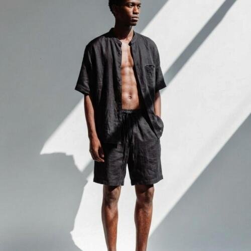 Men’s Black Linen Set